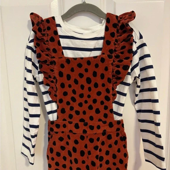 Hanna Andersson Black and Brown Playful Ruffled Jumpsuit - Picture 3 of 12